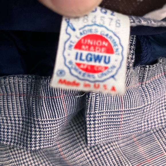 1970s made in USA weathervane lined plaid trousers union label size 6 - Picture 3 of 10